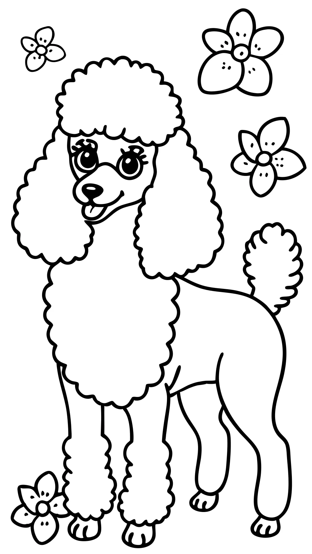 Página para colorear de caniche